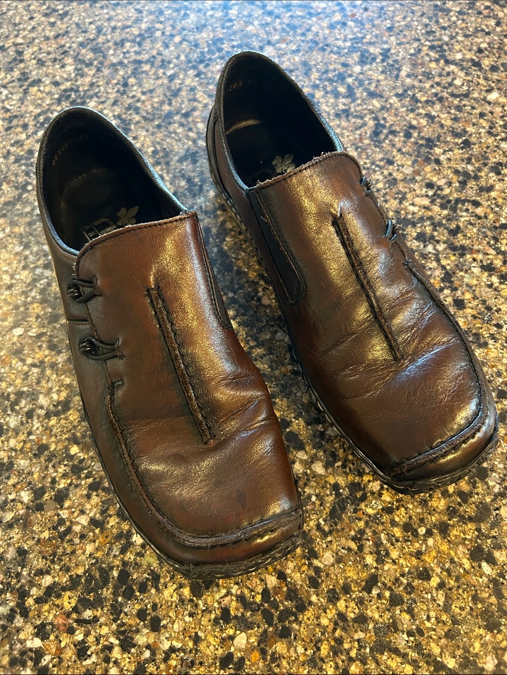 Rieker Celia Antistress Dark Brown Leather Slip-On Loafers - Picture 2 of 8